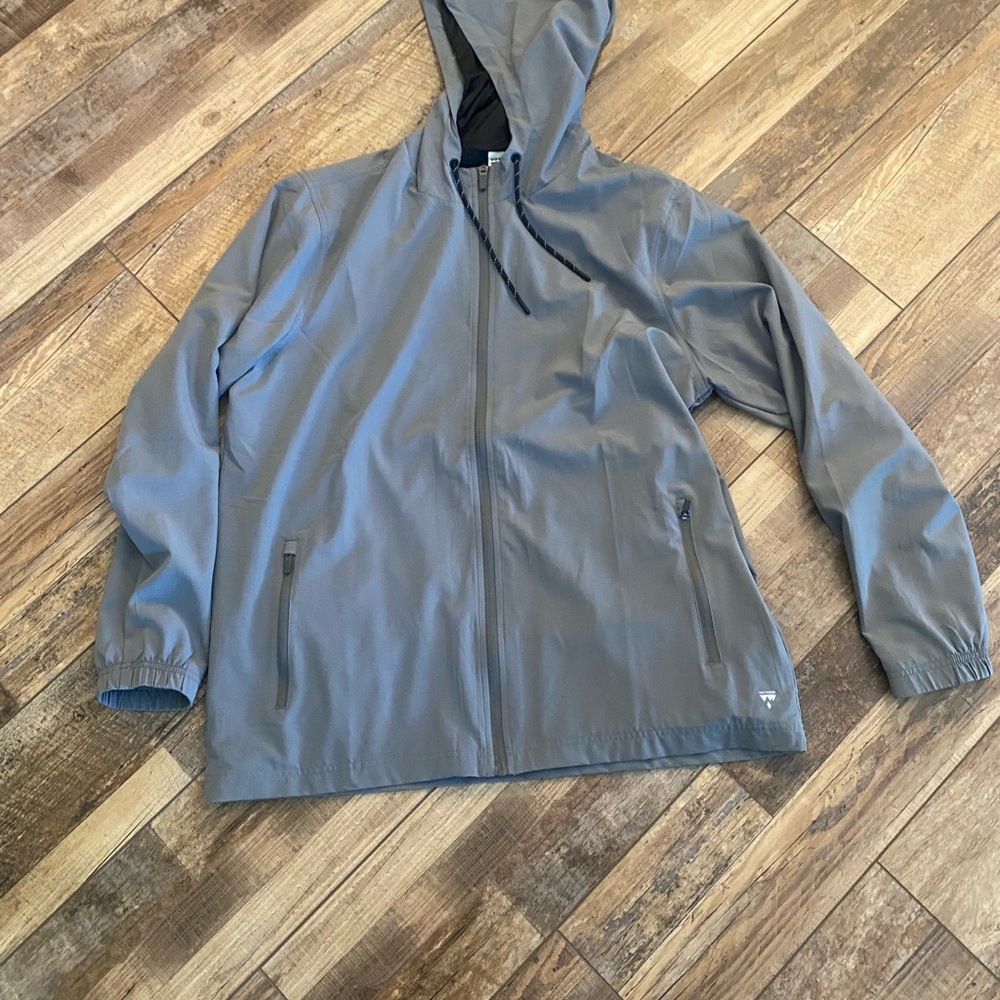 Men's Hooded Windbreaker Jacket - Gray